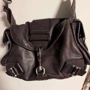 Dior Dark Brown Leather Shoulder Bag